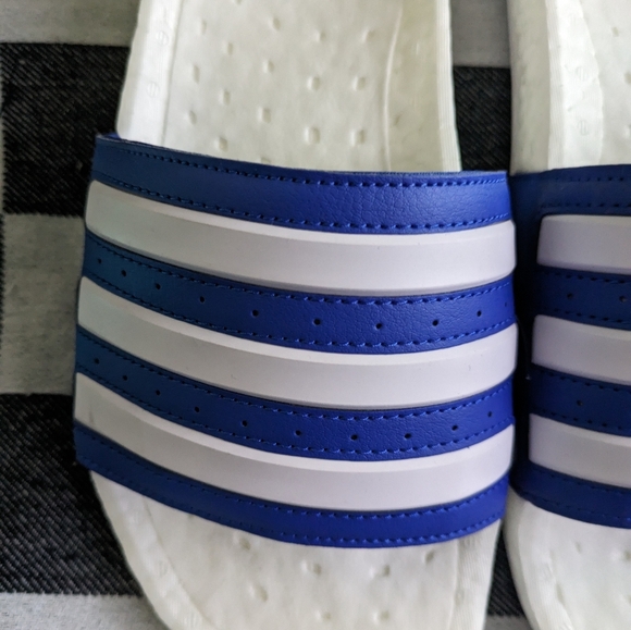 Adidas Men 9 Blue and White Adilette Boost Slip on GZ5313 Madd 1223 main image 5